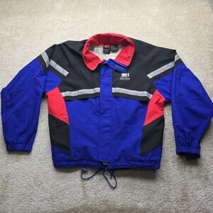 Vintage Frank Shorter Jacket Mens Large Blue Gore Tex Hooded Colorblock 90s